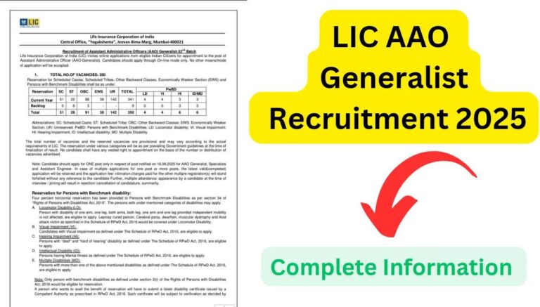 LIC AAO Generalist Recruitment 2025