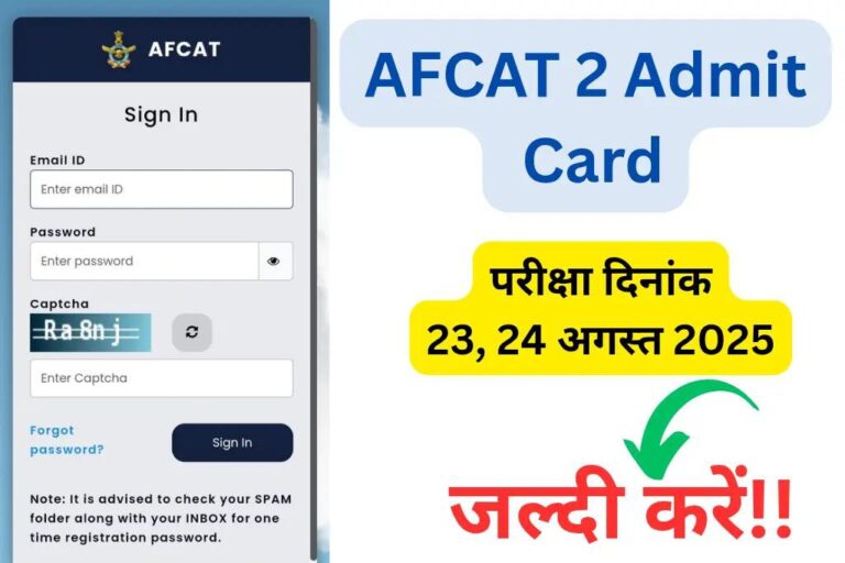AFCAT 2 Admit Card 2025