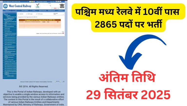 West Central Railway Recruitment 2025