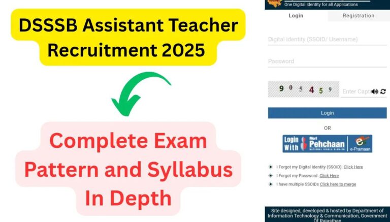 DSSSB Assistant Teacher Recruitment 2025 Exam Pattern